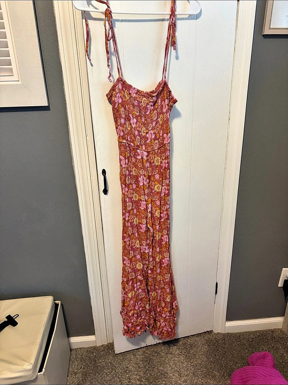 Floral Maxi jumpsuit in Pink & Orange
